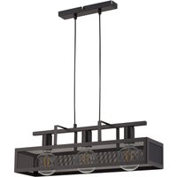 Schwarze Hängelampe Metall 3-flammig Industrie Design von Sigma