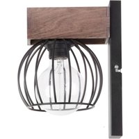 Schwarze Wandlampe Metall Holz E27 H:25 cm wohnlich Schwarze Wandlampe Metall Holz E27 H:25 cm wohnlich von Sigma