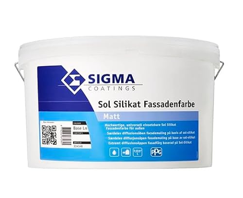 Sigma Sol Silikat Silikatfarbe Fassadenfarbe Matt weiß 5 L von Sigma