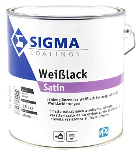 Sigma Weißlack satin 2,5L Lack für Innen und Außen von Sigma