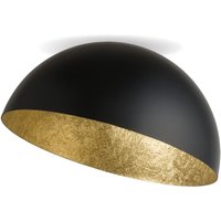 Metall Deckenleuchte Schwarz Gold Loft E27 Ø35 cm rund von Sigma
