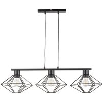 Schwarze Pendelleuchte 3-flammig Draht L:87 cm Metall von Sigma