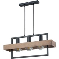 Holz Hängelampe Metall Schwarz E27 61 cm länglich Holz Hängelampe Metall Schwarz E27 61 cm länglich von Sigma