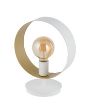 Metall Tischlampe Weiß Gold Ring Ø25 cm H:32 cm von Sigma