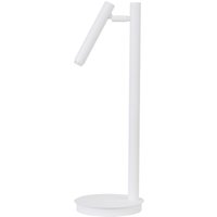 Weiße Tischlampe Zylinder Metall 48 cm hoch G9 flexibel von Sigma