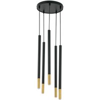 Runde Pendellampe Schwarz Gold Messing Ø25 cm dekorativ Runde Pendellampe Schwarz Gold Messing Ø25 cm dekorativ von Sigma