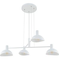 Weiße Hängelampe Metall 4-flammig L:90 cm Modern von Sigma