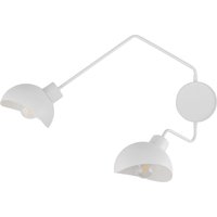 Weiße Wandleuchte Metall 2-flammig H:38 cm E27 Modern von Sigma