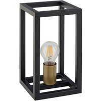 Retro Tischlampe Metall Schwarz Gold E27 26 cm klein von Sigma
