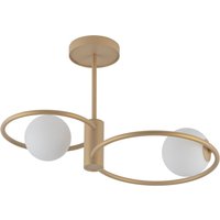 Wohnliche Deckenleuchte Gold Metall Glas G9 2-flammig von Sigma