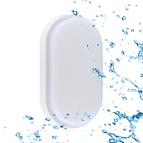 Sigmaled lighting, LED-Deckenleuchte 15W Wasserfest IP54, Wandlampe Neutralweißes 4000 K, 1350 Lm, Deckenlampe für außen und innen, Oval Außenleuchte von Sigmaled lighting