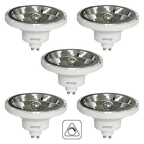 Sigmaled lighting - DIMMBAR LED-Spot AR111 GU10-Sockel - 14 W (entspricht 110 W Halogen-Spot) - Neutralweißes LED-Licht (4000 K) - 230V AC - 1050 Lumen - 5er-Pack - DIMMBAR AR111 LED-Leuchtmittel von Sigmaled lighting