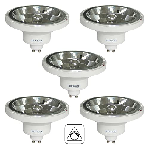 Sigmaled lighting - DIMMBAR LED-Spot AR111 GU10-Sockel - 14 W (entspricht 110 W Halogen-Spot) - Warmweißes LED-Licht (3000 K) - 230V AC - 1000 Lumen - 5er-Pack - DIMMBAR AR111 LED-Leuchtmittel von Sigmaled lighting