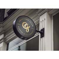 Runde Light Box Store Front Schild, Klinge Zeichen, Außenschild, Doppelseitig Projizierte Box, Led Kreis Benutzerdefinierten Zeichen von SignAtelier
