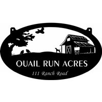 1 Meter Quail Metall Schild Mit Scheune Und Quail Szene 1 Meter Quail Metall Schild Mit Scheune Und Quail Szene von SignPerformance