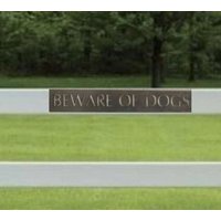 30 cm Beware Of Dog Schild in Wunderschöner Bronze Mit Eingebranntem Klarlack von SignPerformance