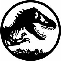 40 cm Dino-Skelett Im Kreis in Schwarzem Textur-Finish von SignPerformance