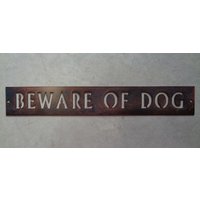 Beware Of Dog Metallschild in Wunderschönem Kupfer Mit Eingebranntem Klarlack von SignPerformance