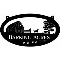 Farm Metallschild Mit Stall Und Hunden Farm Metallschild Mit Stall Und Hunden von SignPerformance