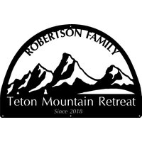 Metallgebirgsschild Mit Teton Mountain Retreat Metallgebirgsschild Mit Teton Mountain Retreat von SignPerformance