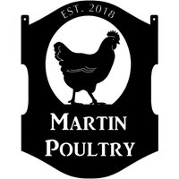 Metallschild Chicken Und Name Metallschild Chicken Und Name von SignPerformance