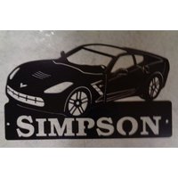 Metallschild Corvette Mit Corvette Und Wunschtext Metallschild Corvette Mit Corvette Und Wunschtext von SignPerformance