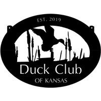 Metallschild Mit Ente, Rohrkolben-Szene von SignPerformance