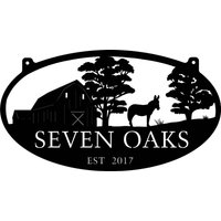 Metallschild Mit Scheune Und Esel von SignPerformance