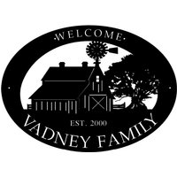 Scheunenschild Aus Metall Mit Silhouette Einer Barn Windmill in Oval Scheunenschild Aus Metall Mit Silhouette Einer Barn Windmill in Oval von SignPerformance