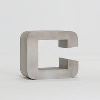 Silber Gebürsteter Aluminium Buchstabe C | Zurückgeforderter Zeichenbrief von SignSoup