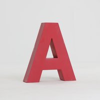 Verblasster Roter Buchstabe A | Reverse Channel Letter Altes Schild Signiert von SignSoup