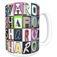 Personalisierte Kaffeetasse Mit Dem Namen Sharon in Zeichen Buchstaben Fotos; Keramik-Becher; Benutzerdefinierte Kaffeetasse; Geschenke Für von SignYourNames
