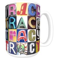 Personalisierte Kaffeetasse Mit Dem Namen Tracy in Zeichen Buchstaben Fotos; Keramik-Becher; Benutzerdefinierte Kaffeetasse; Geschenke Für von SignYourNames