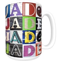 Personalisierte Tasse Kaffee Mit Den Namen Jade in Zeichen Buchstaben Fotos; Keramik-Becher; Benutzerdefinierte Kaffeetasse; Geschenk Für von SignYourNames
