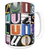 Personalisierte Tasse Kaffee Mit Der Name Luis in Zeichen Buchstaben Fotos; Keramik-Becher; Benutzerdefinierte Kaffeetasse; Geschenk Für von SignYourNames
