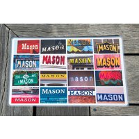 Personalisierte Tischsets Mit Namen in Zeichen | Falls Vorhanden; Kinder-Tischsets; Foto Tischsets; Moderne Esstisch-Tischsets von SignYourNames