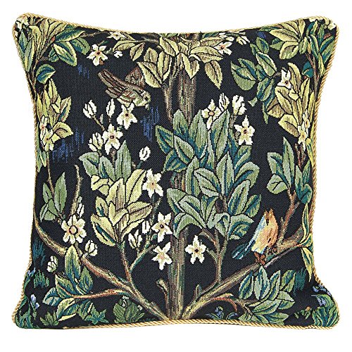 Signare Einzigartig Kunst Kissenbezug/Kissenhüllen 45x45cm Tapisserie Blumen Kissen Couch - William Morris/Tree of Life-Blue CCOV-Art-Morris-2 von Signare