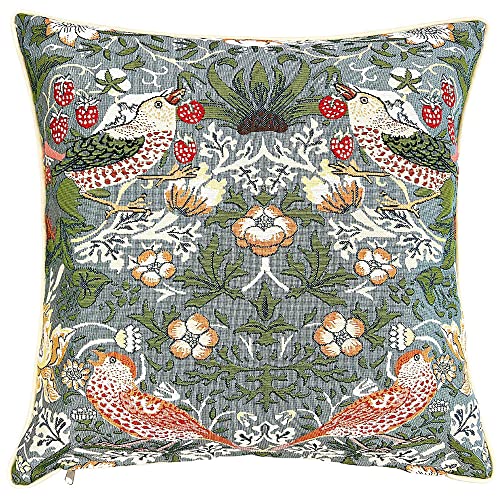 Signare CCOV-PN-STRG Kissenbezug, Gobelin-Kissenbezug, 45 x 45 cm, Motiv: William Morris Erdbeerdieb, Grau, 45 x 45 cm Signare CCOV-PN-STRG Kissenbezug, Gobelin-Kissenbezug, 45 x 45 cm, Motiv: William Morris Erdbeerdieb, Grau, 45 x 45 cm von Signare