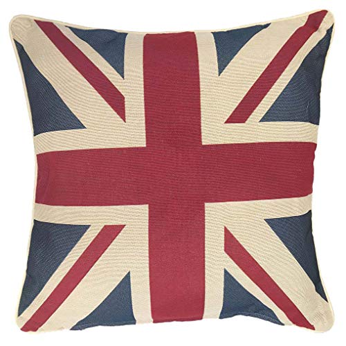 Signare Tapisserie Kissenbezug 45x45, Kissen 45x45 Kutdoor Kissen, Sofakissen, Deko Kissen, Zierkissen mit London Design (Union Jack) von Signare