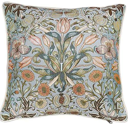 Signare Wandteppich-Kissenbezug, 45 x 45 cm, dekoratives Sofakissen mit William Morris Granatapfel und Lilie, CCOV-PN-POME von Signare