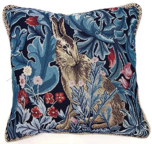 Signare William Morris Kissenbezug, Motiv: Löwe und Wald, 45 x 45 cm, Gobelin-Motiv, nur Kissenbezug, 45 x 45 cm von Signare