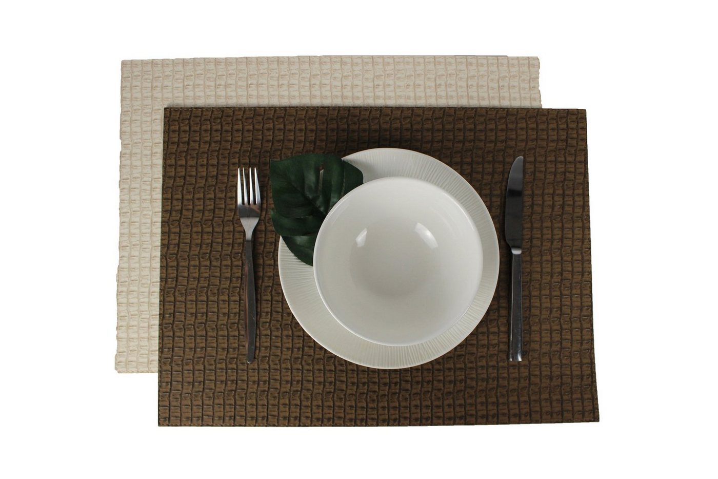 Platzset, Tischset 6-er Set Kroko Kunstleder matt beidseitig verwendbar, Signature Home Collection, (Set, Tischset 6-er Set Kunstleder 45 x 33 cm), beidseitig verwendbar - zweifarbig von Signature Home Collection