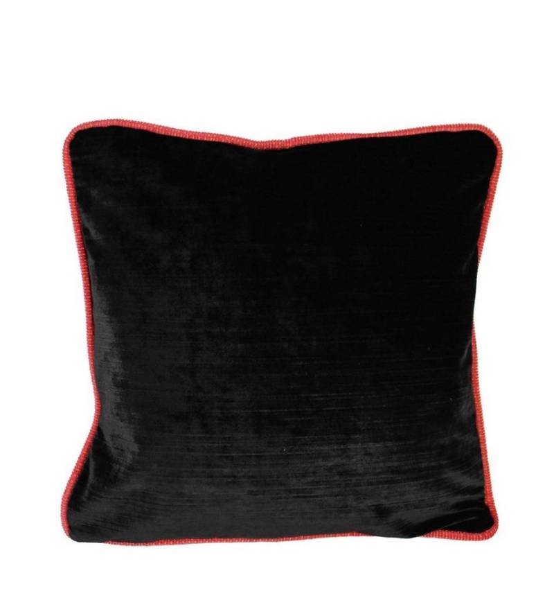 Signature Home Collection Dekokissen Kissen zweifarbig schwarz orange 45 x 45 cm, mit Keder, handgenäht in Deutschland von Signature Home Collection