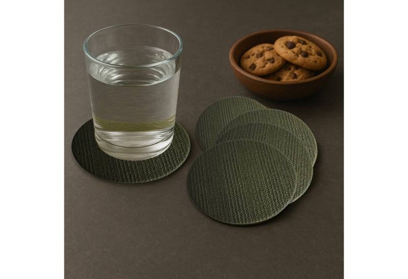 Signature Home Collection Glasuntersetzer Glasuntersetzer 4er Set für Gläser in Box Untersetzer Kunstleder, Set, 4-tlg., abwischbar, pflegeleicht von Signature Home Collection