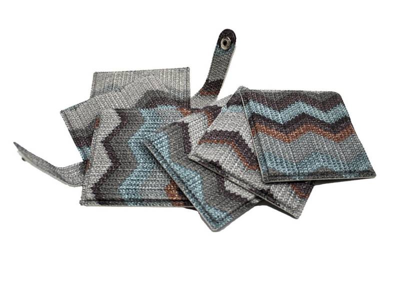 Signature Home Collection Glasuntersetzer Glasuntersetzer 6-er Set Zickzack Muster bunt Untersetzer, Set, 6-tlg., Anti-Rutsch-Beschichtung, abwischbar von Signature Home Collection