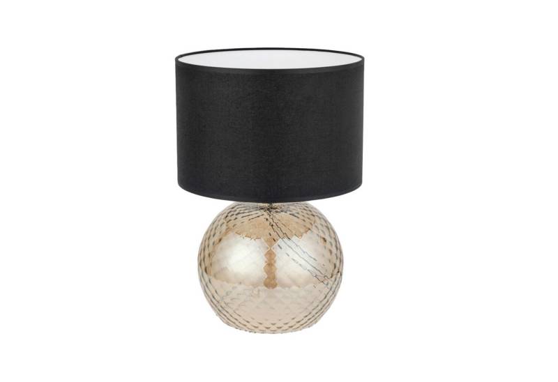 Signature Home Collection Nachttischlampe Glaslampe braun grau bauchig mit Lampenschirm Stoff, ohne Leuchtmittel, als Nachttischlampe oder Leselampe nutzbar von Signature Home Collection