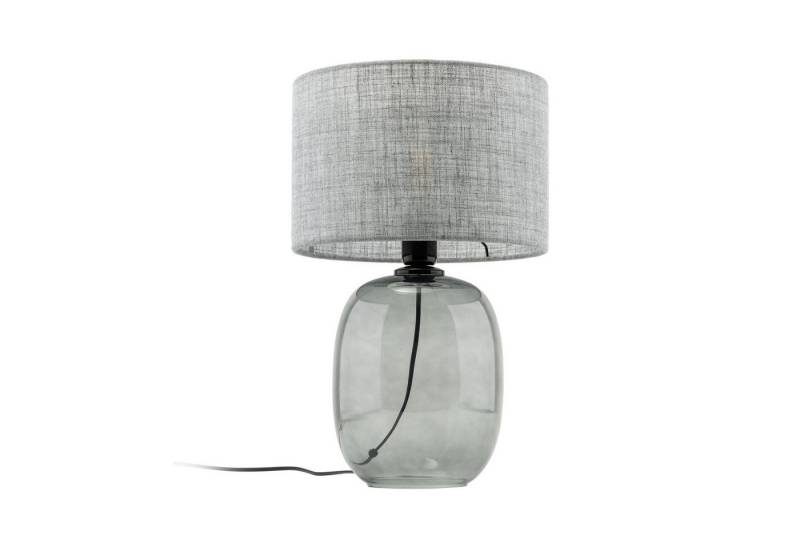 Signature Home Collection Nachttischlampe Glaslampe braun grau bauchig mit Lampenschirm Stoff, ohne Leuchtmittel, als Nachttischlampe oder Leselampe nutzbar von Signature Home Collection