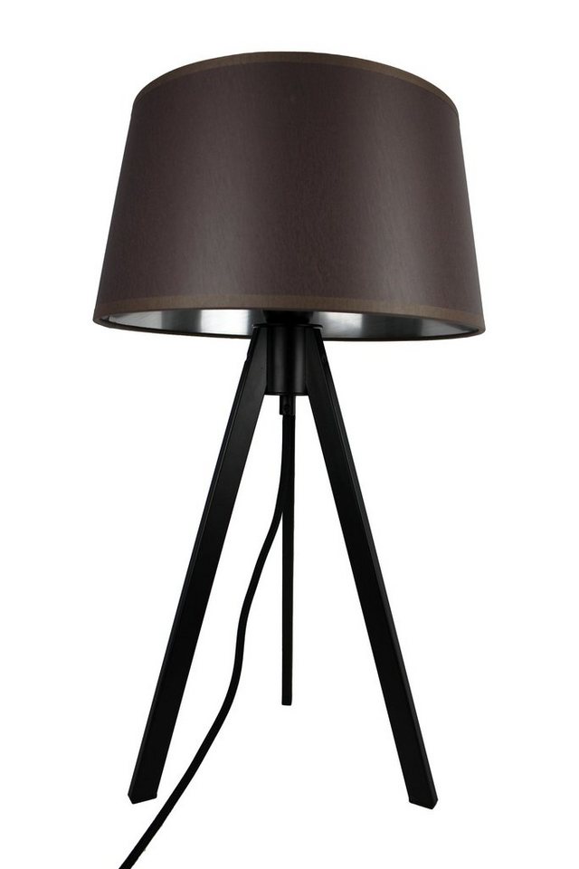 Signature Home Collection Nachttischlampe Nachttischlampe Metall schwarz Dreibein mit Lampenschirm, ohne Leuchtmittel, warmweiß, handgefertigt aus Edelstahl schwarz lackiert von Signature Home Collection