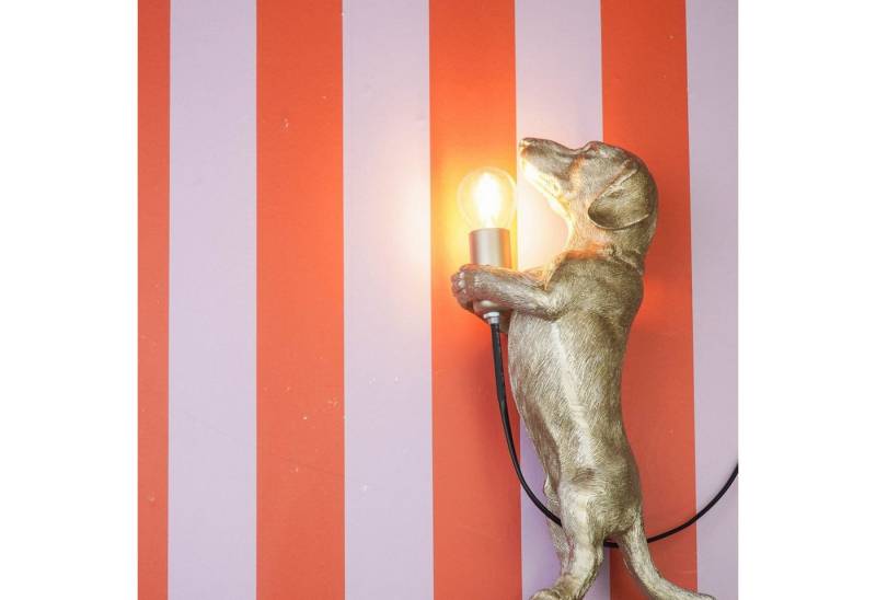 Signature Home Collection Nachttischlampe Tischlampe Hund Dackel aus Polyresin 10x15x38 cm, ohne Leuchtmittel, Nachttischlampe oder Schreibtischlampe niedlicher Dackel stehend von Signature Home Collection