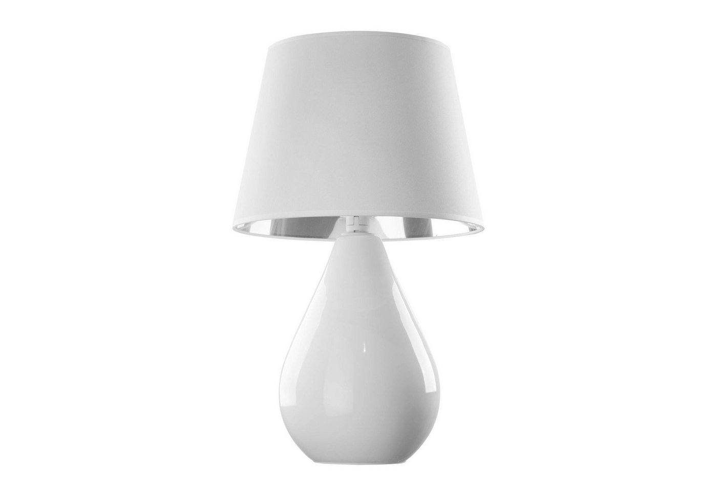 Signature Home Collection Nachttischlampe Tischlampe aus Glas Tropfenform mit Schirm Glaslampe, ohne Leuchtmittel, warmweiß, als Nachttischlampe einsetzbar von Signature Home Collection